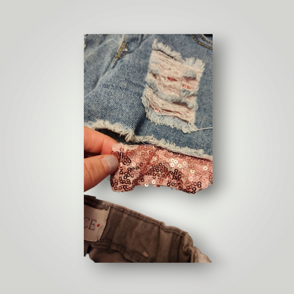 Girls all season bundle lot shorts pants jeans leggings capris size 6 7 - Picture 9 of 13